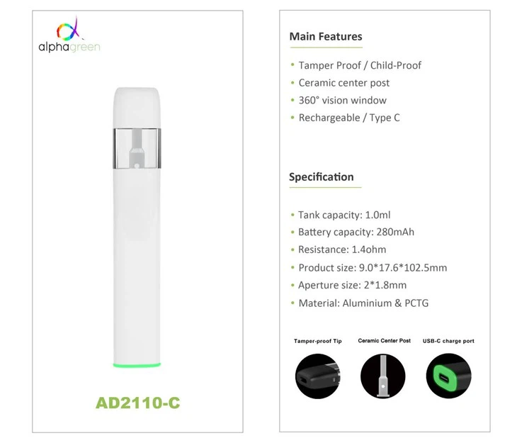 Environmentally Friendly Ceramic Rod, Better Taste, Disposable Pen